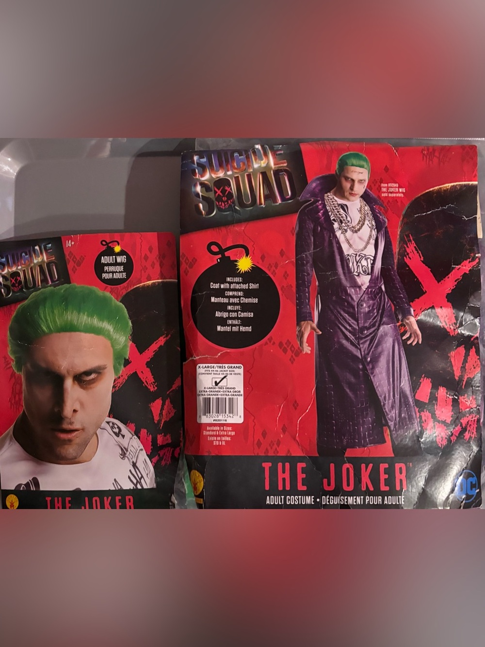 Suicide Squad The Joker Adult Costume – w/ Green Hair Wig. Men’s XL
